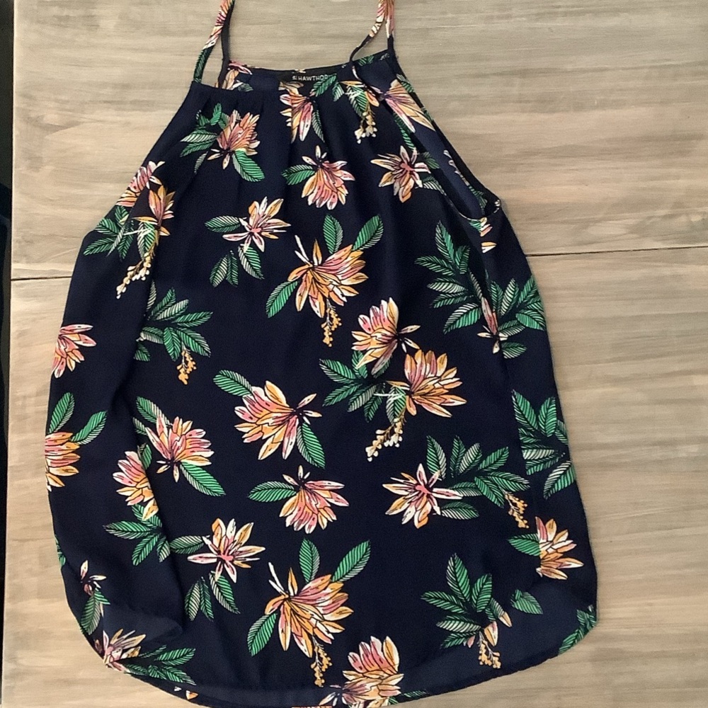 41 Hawthorn Floral Halter Top - Navy and Multicolor